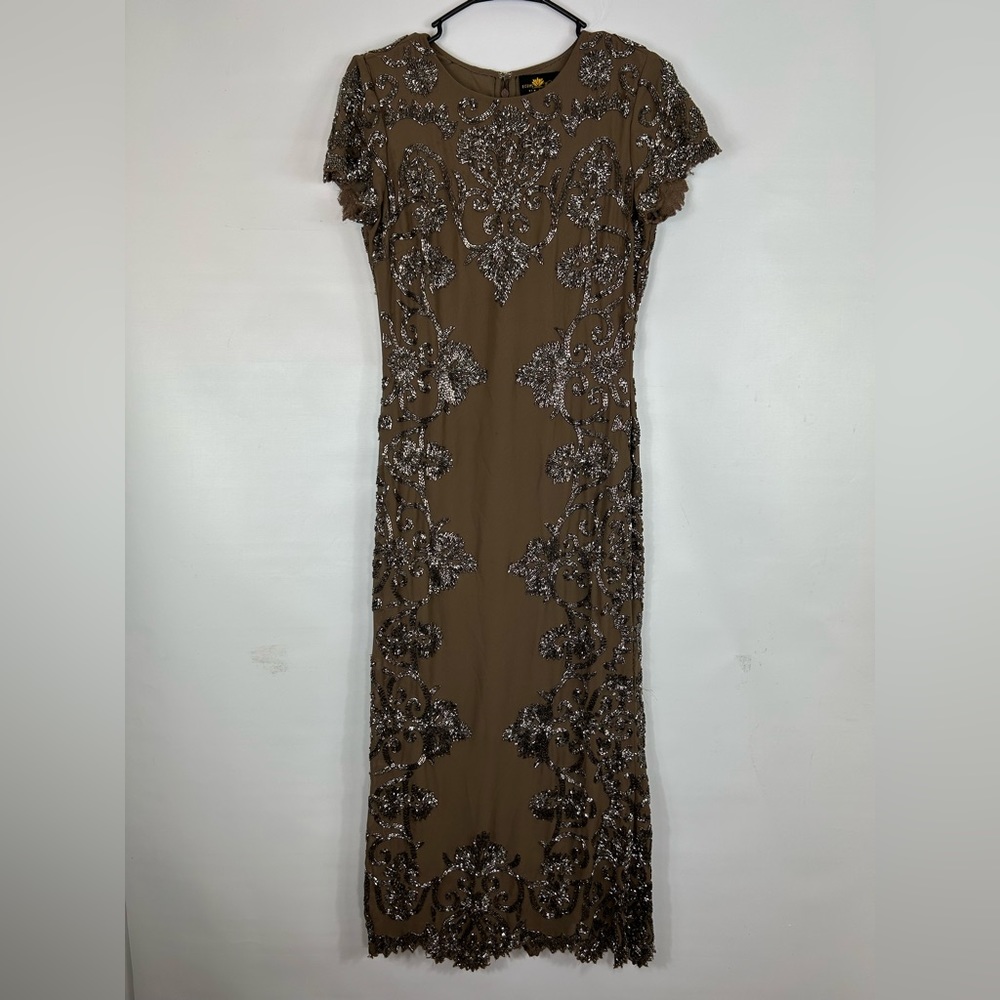 Lotus Thread Brown Sequence Dress